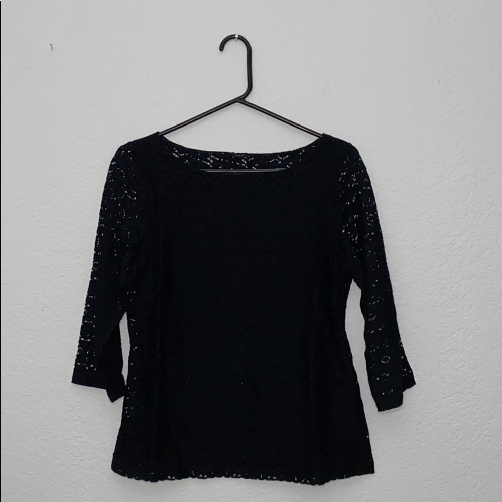 Banana Republic Lacy Detailed 3/4 Length Blouse
